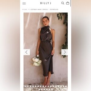 Satin Evening Slip Dress in Deep Chocolate